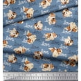 thumbnail image 3 of Soimoi polyester Crepe Fabric Love Text & Puppies Dog Printed Fabric 1 Yard 42 Inch Wide, 3 of 3