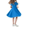 thumbnail image 3 of Bwiyojiz Tailles Mode 100-150 Robe Décontractée d'Été à Manches Courtes Unie pour Filles, Enfants Moyens à Grands, Bleu, 3 of 4
