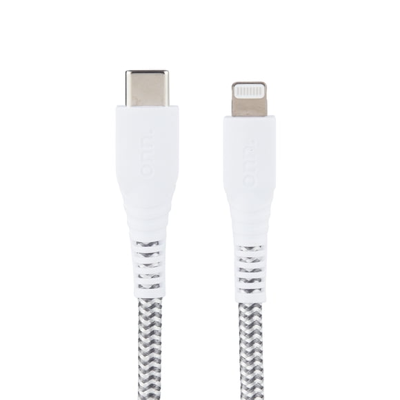 Onn. 6 FT./1.8 m USB-C to Lightning Braided Cable