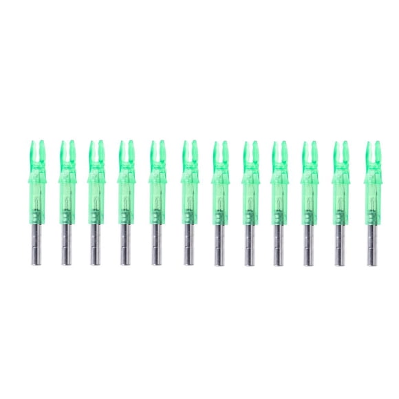 KEINXS 12 Pcs Flèches de Chasse Éclairées à LED Accessoires d'Arc Extrémité de Flèche Interne s'Adapte à un Axe de Flèche de 6,2 mm (Vert)