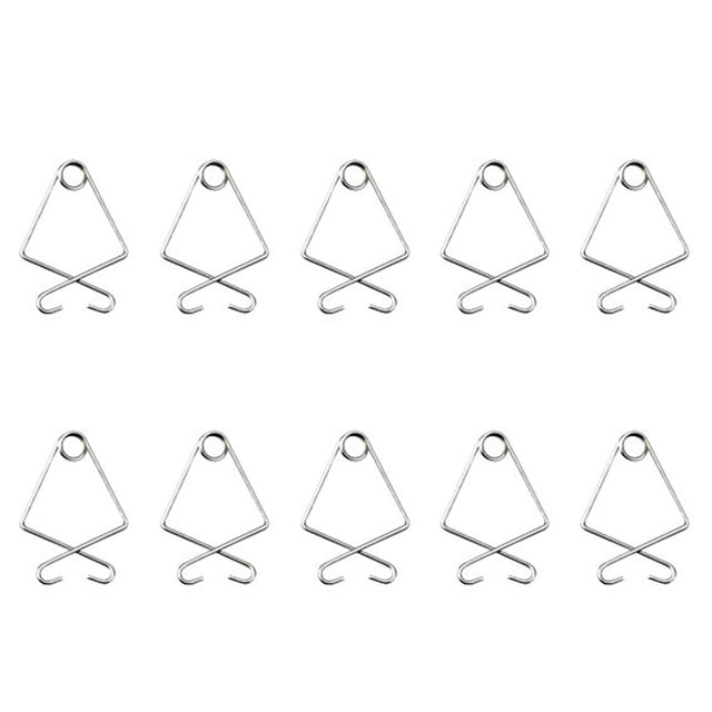 10 Pieces Ceiling Tile Hooks Stainless Steel Easy installtion Simple Design without Deformation Hanging Sign Home Organization Fish-shaped F3