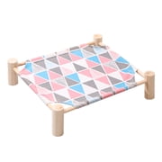 EGNMCR Dog Suspended Bed, Wooden Dog Suspended Elevated Cold Bed, Detachable Portable Indoor/Outdoor Pet Bed, Suitable For Cats And Small Dogs Hammock Bed