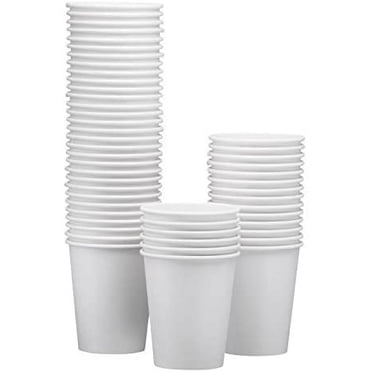 100-Pack 8 oz White Paper Disposable Cups ??Hot/Cold Beverage Drinking Cup for Water, Juice, Coffee or Tea ??Ideal for Water Coolers, Party, or Coffee