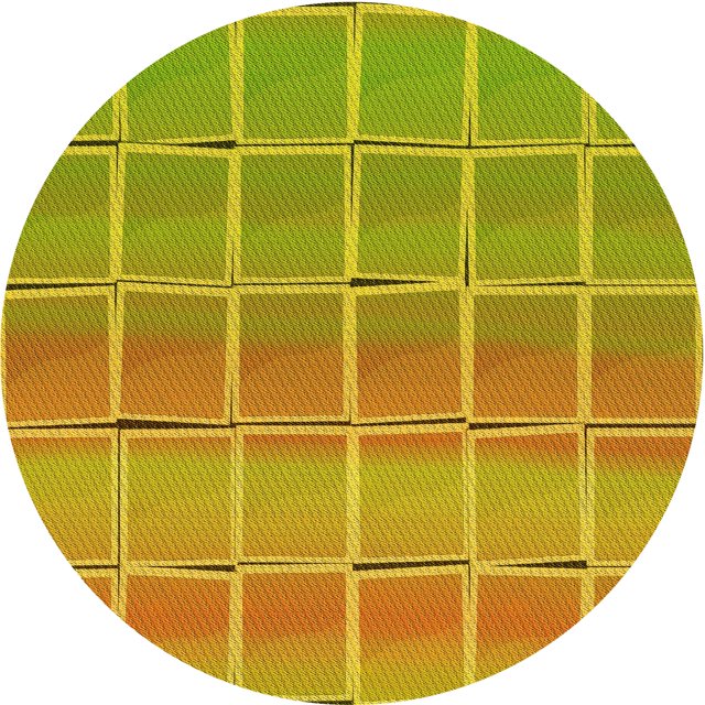 Ahgly Company Machine Washable Indoor Round Transitional Golden Brown Yellow Area Rugs, 7' Round