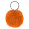 thumbnail image 2 of Fuzzy Ball Keychain Supple Comfortable Lovely Key Rings Adorable Practical Key Chains Women for Children Adults Elderly Students Orange 7cm, 2 of 7