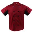 thumbnail image 3 of Men Women Short Sleeve , Restaurant Chef Jacket Kitchen Coat XL Red, 3 of 9