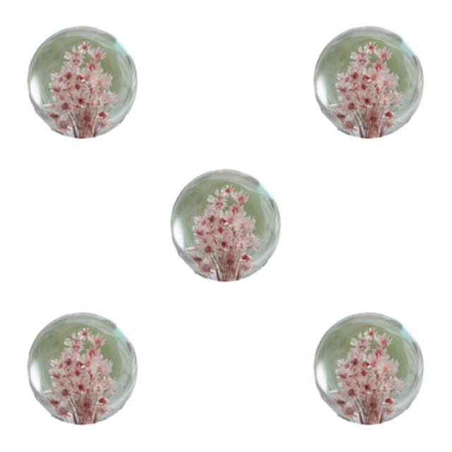 VONKY Resin Crystal Ball Enhancing Energy In Space Easily Portable Flower Crystal Ball Daisy red 7cm 5Set