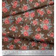 thumbnail image 3 of Soimoi Tissu en Rayonne Imprimé Feuilles & Roses Tissu de Couture Yard 42 Pouces de Large, 3 of 3