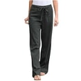 thumbnail image 2 of LSLJS Mode Femmes Couleur Unie Ceintures en Lin Droites Décontractées Pantalons Longs Pantalons, Pantalons de Survêtement pour Femmes, 2 of 4
