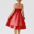 thumbnail image 4 of FAIWAD Dresses for Girls Ruched Layered Adjustment Strap Flowy Cami Dress Kids Girls Party A-line Formal Dresses, 4 of 7