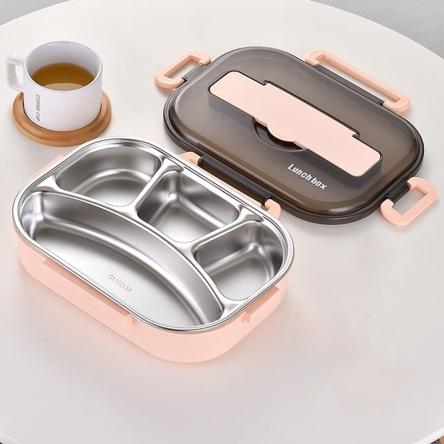 Amzcrzy Lunch Box forWomen Thermal Insulation Bento 4 Cells Lunch Box Tableware Set Portable Lunch Box Student Lunch Box Lunch Tableware Meal Prep Containers Lunch Box Bento Box