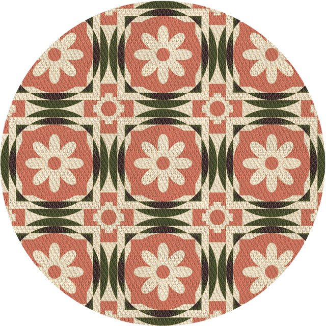 Ahgly Tapis Rond Lavable en Machine Intérieur Transitionnel Acajou Brun, 3 Pieds Rond