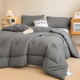 thumbnail image 5 of Dvruxg Soft Washed Microfiber Duvet Insert – Lightweight, All-Season Comforter, Breathable, Machine Washable, Gray(78.7"x90.6"), 5 of 5