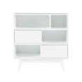 thumbnail image 4 of Pemberly Row Bookcase 3 Open Shelves 2 Sliding Door Panels in White, 4 of 12