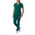 thumbnail image 1 of Adar Addition Go-Basic Scrub Set For Women - Slim V-Neck Scrub Top & Skinny Cargo Scrub Pants, 1 of 7