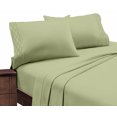 thumbnail image 1 of Hotel Luxurious, 1800 Series Super Soft Embroidery 4 PC Sheet Set (Queen, Sage), 1 of 4