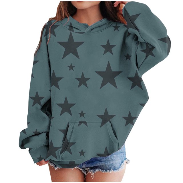 RXIRUCGD Sweat à Capuche Imprimé à Manches Longues pour Enfants, Col Rond, Adapté aux Garçons et Filles Âgés (Marine, Taille : 4-5 Ans)
