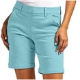 thumbnail image 2 of Shorts pour Femmes Liquidation Grande Taille Shorts en Sergé Extensible pour Femmes Taille Fine à Enfiler Coupe Régulière Shorts de Randonnée Été Décontractés avec Poches en Liquidation, 2 of 9