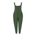thumbnail image 5 of B91xZ Overalls Women One Piece Sleeveless Wide Leg Long Pant Rompers with Pockets,Green XL, 5 of 5