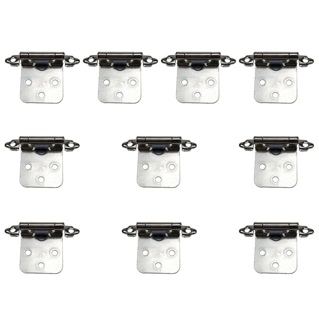 OULII 10Pcs Replacement Cabinet Hinges Self Closing for Door Cupboard Kitchen Use Iron White Nickel