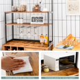thumbnail image 4 of Giantex Bar Cabinet, Wine Storage Cabinet w/Detachable Glass Holder & Wine Racks, Kitchen Bakers Rack, Brown, 4 of 6