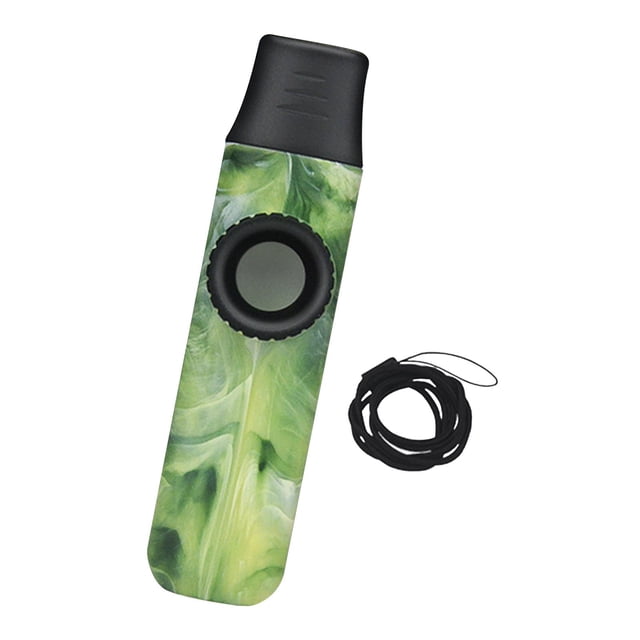Milaget Kazoo Flute Compact Party Favors with Lanyard for Beginner Children All Ages green