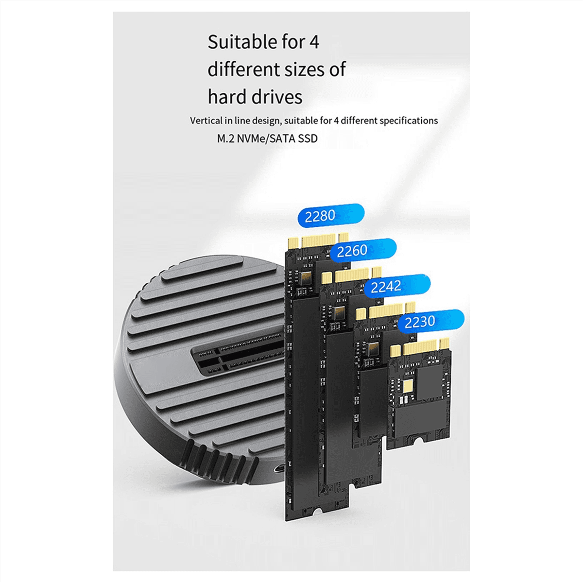 M.2 Dual Protocol SSD Solid State Drive Box NVME/SATA10G External Mobile Hard Drive Base Type -C3.1 Gen 2 SSD