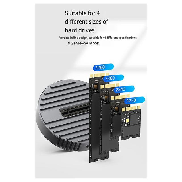 M.2 Dual Protocol SSD Solid State Drive Box NVME/SATA10G External Mobile Hard Drive Base Type -C3.1 Gen 2 SSD