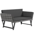 thumbnail image 1 of Outsunny Rattan Sofa Bed Chaise Lounge Light Grey, 1 of 10