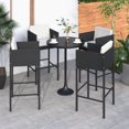 thumbnail image 1 of vidaXL Tabourets de Bar 4 Pcs avec Coussins en Rotin Poly Noir, 1 of 4