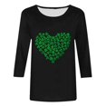 thumbnail image 4 of Meichang Liquidation pour Femmes Hauts de la Fête de la Saint-Patrick T-Shirts à Manches 3/4 à Col Rond T-Shirts Trèfle Porte-Bonheur T-Shirts à Imprimé Vert T-Shirt Irlandais Hauts Coupe Ample Chemisiers de la Fête de la Saint-Patrick, 4 of 4