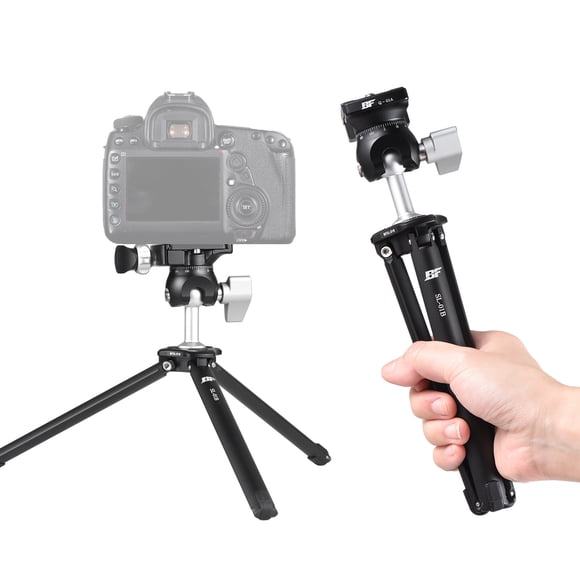 BAFANG Aluminum Alloy Desktop Tripod Kit with SL-01B Foldable Stand and Q-01A 360° Rotating Metal Ball Head, 5kg/11lbs Load Capacity, Non-Adjustable Height - Includes Tripod and Ballhead