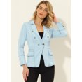 thumbnail image 2 of INSPIRE CHIC Veste en Denim Décontractée pour Femme à Revers, Manches Longues, avec Poches, 2 of 2