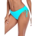 thumbnail image 1 of Ocean Blues Women's Full Coverage Swim Bottoms Sides Drawstring Mid Rise Bikini Bottom Sky Blue Bathing Suit Size L, 1 of 9