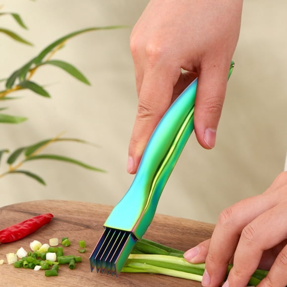 ZZkhGO Stainless Steel Shredder Knife, Vegetable Cutter for Scallion Herbs, Sharp Non-slip Kitchen Tool for Slicing Chopping Food Prep