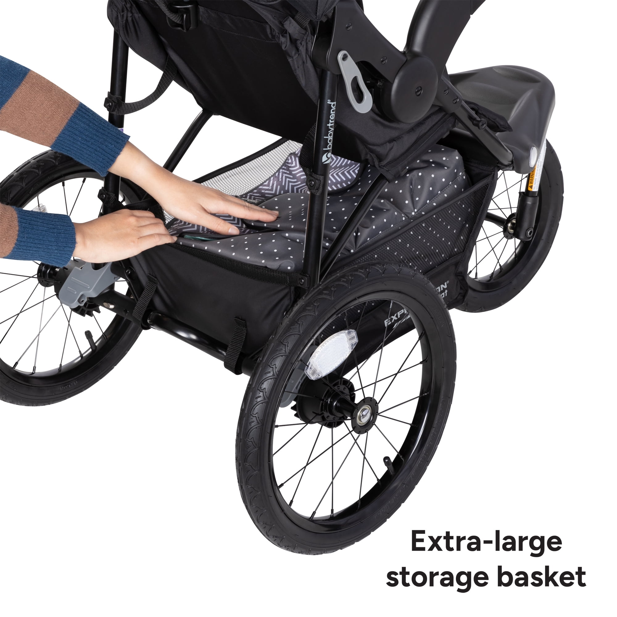 Baby Trend Expedition Zero Flat Jogger Travel System with Led Lights with EZ Lift Plus Infant Car Seat and Base