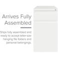 thumbnail image 4 of Pemberly Row 20"D Mobile Pedestal Filing Cabinet 2 Drawer in Metal White, 4 of 15