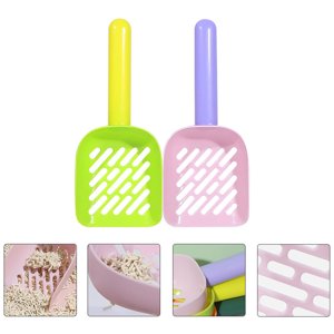 KAKOWELY Poop Scoop Cat Litter Shovel Assorted Color Filtering Cat Litter 2Set