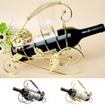 thumbnail image 2 of Wine Bottle Holder European Style Leaf Flower Iron Wine Rack Table Wine Stand, 2 of 10