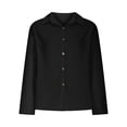 thumbnail image 1 of Timegard Long Sleeve Shirts for Women Cotton Linen Lightweight Button up Tops Blouse Fall Solid Color, 1 of 5