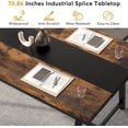 thumbnail image 5 of Vintage Wooden Conference Table, 6FT Rectangle Office Executive Desk with Strong Metal Frame for 6 People, 5 of 5