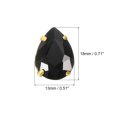 thumbnail image 2 of Unique Bargains 20Pack Teardrop Sew on Rhinestone - 18x13mm Glass Teardrop Crystal Rhinestones in Gold Prong Setting (Black), 2 of 7