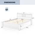 thumbnail image 3 of Gymax Full Size Bed Frame w/ Headboard Wood Slat Support No Box Spring Needed, 3 of 10