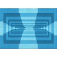 thumbnail image 1 of Ahgly Tapis Rectangulaire Lavable en Machine Intérieur Transitionnel Bleu Néon, 2 Pieds x 4 Pieds, 1 of 7