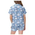thumbnail image 3 of WEAIXIMIUNG Ensemble de Pyjama pour Enfants de Noël Classique à Imprimé, Chemise à Col Boutonnée à Manches Courtes et Short 2-3 Ans, 3 of 6