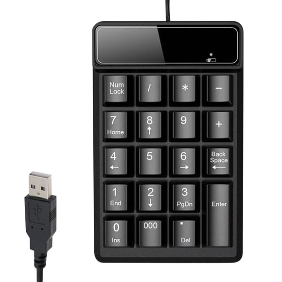 Birdeem Small-Size Usb Wired Numeric Keypad 19 Keys Digital Keyboard for Laptop Notebook Tablets