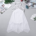 thumbnail image 3 of TSSOE Robes de Danse Ballet pour Filles Enfants Paillettes Costumes de Danse Moderne Contemporaine Justaucorps-Robe Sans Manches Blanc 16, 3 of 7