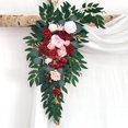 thumbnail image 2 of Langgg Rustic Artificial Flower Swag Handmade Hanging Flowers Backdrop for Parties Arbor Ornament Red, 2 of 9