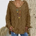 thumbnail image 1 of PVCS Women's Casual Hollow Out Solid Color Line V-Neck Long Sleeve Sweater Tops Blouse, 1 of 6