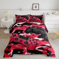 thumbnail image 2 of Ensemble de Douillette de Jeu - Douillette de Gamer Ensembles de Literie Simple pour Garçons, Design Camouflage Noir et Rouge Déco de Chambre de Gamer Camouflage pour Garçons, 2 of 5
